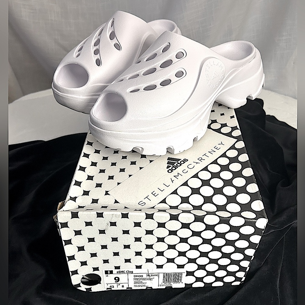 Adidas by Stella McCartney White Platform Clogs. Women’s Sz 9 US. New